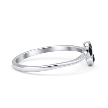 New Design Thumb Ring Round Oxidized Statement Fashion Band Simulated Black Onyx 925 Sterling Silver